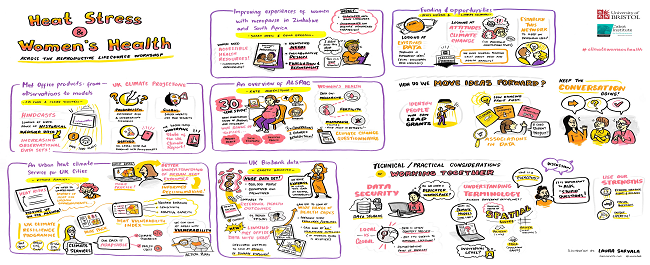 artist illustration of workshop on heat stress and women's health